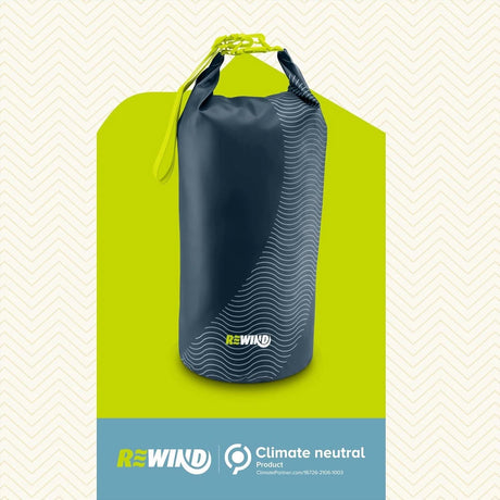 Blue dry bag 22L with yellow roll-top closure from CLICKK Home Store for waterproof storage
