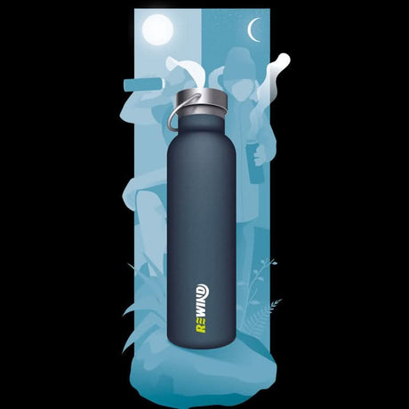 Clickk Home Store eco-friendly water bottle in navy blue for outdoor adventures and hydration