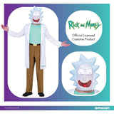 Rick and Morty costume XL with animated mask white lab coat and brown pants by Mens Fancy Dress