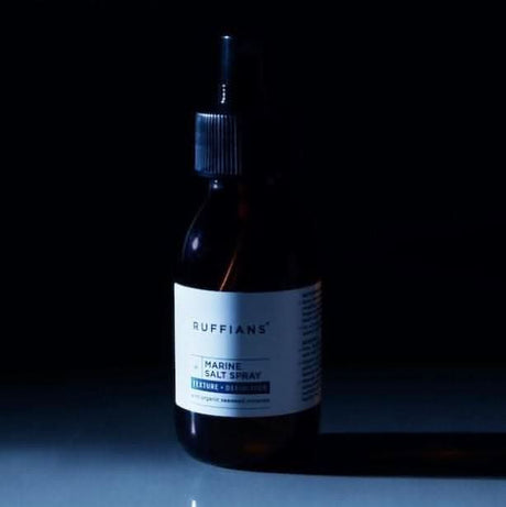 Ruffians Marine Salt Spray in a sleek bottle for textured beach waves and volume