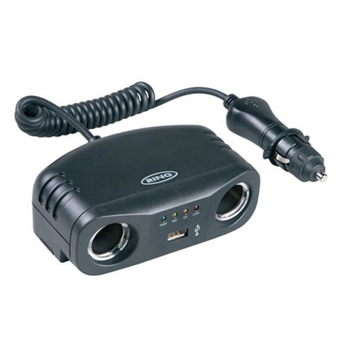 Ring Portable 12v Multisocket Car Charger With USB