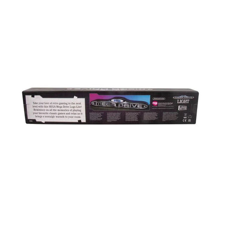 CLICKK Home Store Sega Mega Drive logo light packaging box with product details and retro design