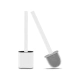 Calitek silicone toilet brush with holder in white for effective bathroom cleaning