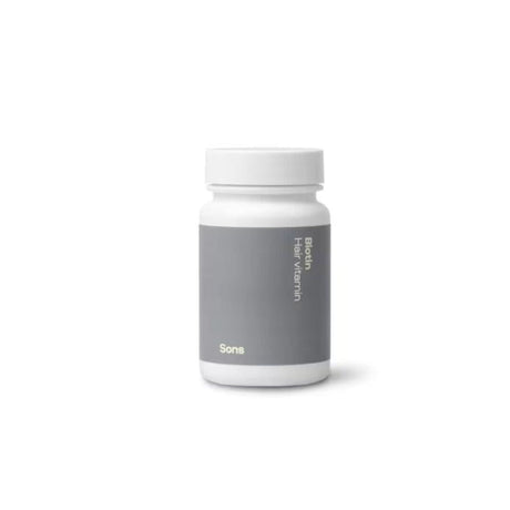 CLICCK Home Store Biotin Hair Vitamin bottle for hair growth vitamins for men in white and gray packaging