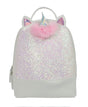Girls Fancy Dress sparkly unicorn backpack for girls with glittery surface pink pom pom and unicorn horn