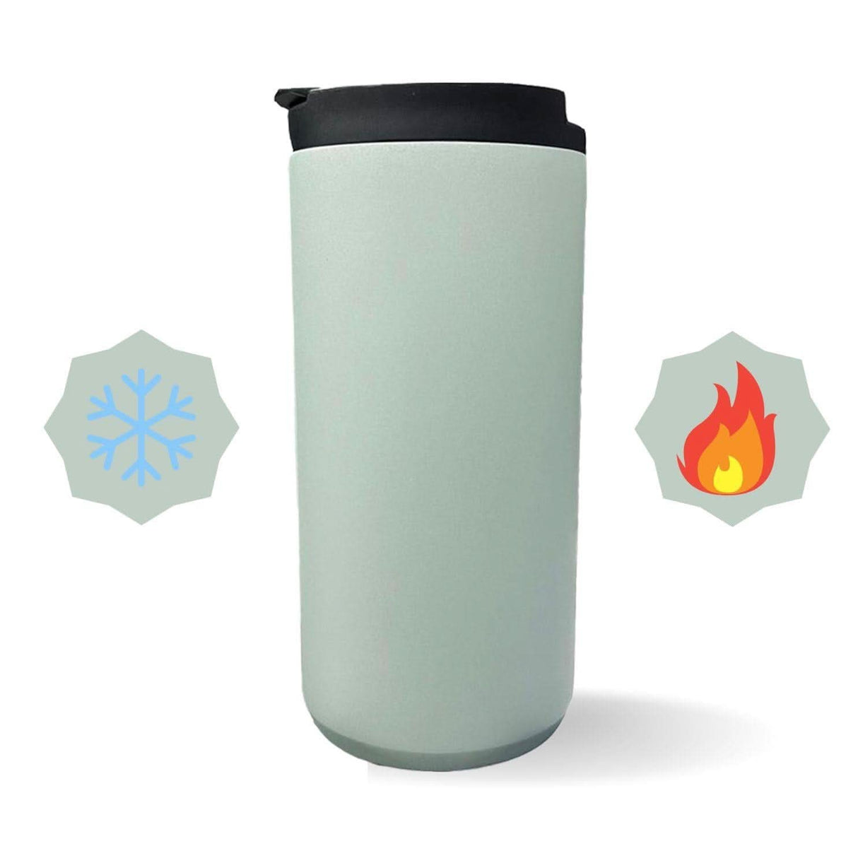 CLICKK Home Store stainless steel thermal mug in light gray with black lid for hot and cold drinks