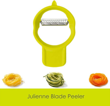 Calitek julienne blade peeler in yellow from stainless steel vegetable peeler set with spiral vegetable slices