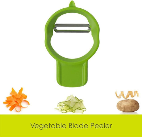 Calitek stainless steel vegetable peeler set with green handle for efficient peeling of carrots cucumbers and potatoes
