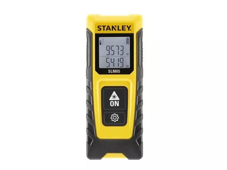 Stanley laser distance measure SLIM65 in yellow and black with digital display and buttons