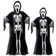 Kids Fancy Dress black ghost costume with skeleton print for teen prisoner costume