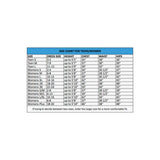 Size chart for teen shattered doll Halloween costume showing measurements for teens and women