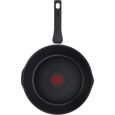 Tefal chefs delight wok in black with nonstick surface and heat indicator center