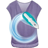 Tefal cordless steam iron 2400w smoothing wrinkles on a purple blouse with steam effect