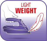 Tefal cordless steam iron 2400w highlighting lightweight design with feather graphic
