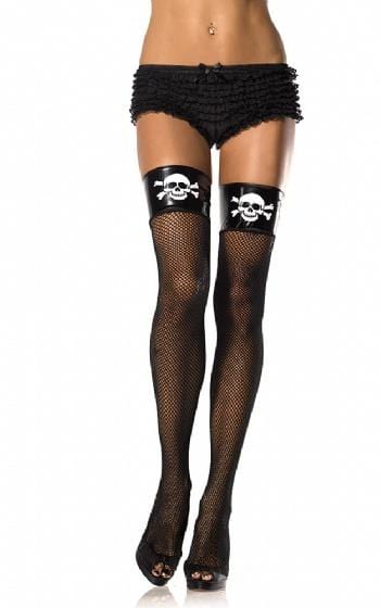 Womens Fancy Dress 9765 OSBLK Leg Avenue Black Pirate Thigh High socks