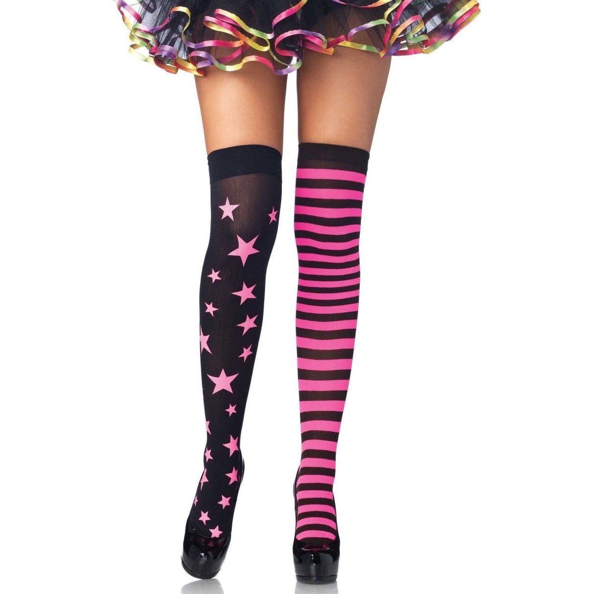 Womens Fancy Dress 631922029 Leg Avenue Stars and Stripes Thigh High Tights