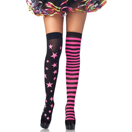 Womens Fancy Dress 631922029 Leg Avenue Stars and Stripes Thigh High Tights