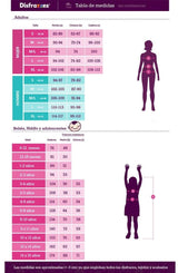 Size chart for toddler bee costume showing measurements for chest, waist, and hips in centimeters