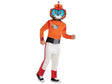 Top Wing Swift costume for kids featuring orange and white jumpsuit with blue bird mask