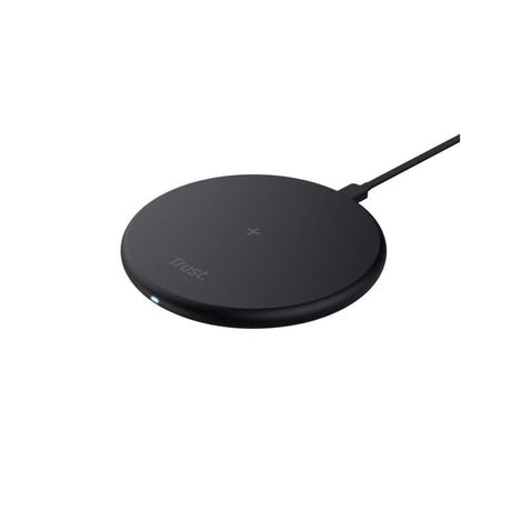 CLIKK Home Store black 15W wireless charger with sleek round design and LED indicator light