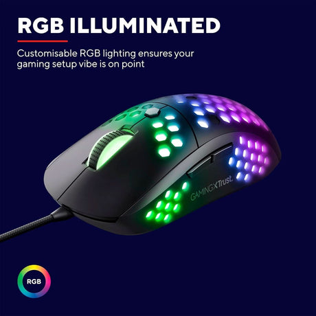 Trust GXT 960 RGB gaming mouse with customizable RGB lighting and ergonomic design by CLICKK Home Store