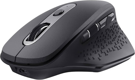 CLICCK Home Store rechargeable wireless mouse in black with ergonomic design and side buttons