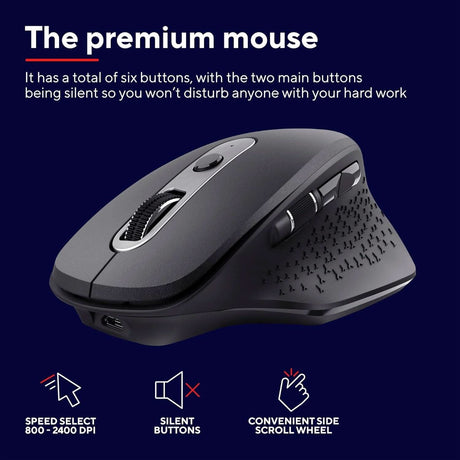 CLICKK Home Store rechargeable wireless mouse with six buttons silent main clicks and side scroll wheel