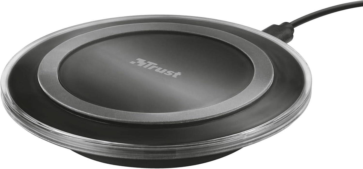 CLICKK Home Store wireless phone charger for qi devices with sleek black circular design
