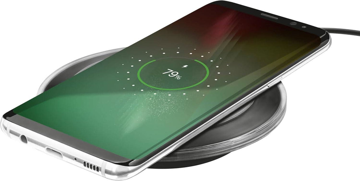 Wireless phone charger for qi devices by CLICKK Home Store with smartphone charging on pad