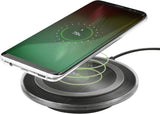 CLICCK Home Store wireless phone charger for qi devices with sleek black design charging a smartphone
