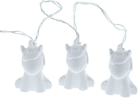 CLICKK Home Store white unicorn LED string lights with cute unicorn shapes for decorative lighting