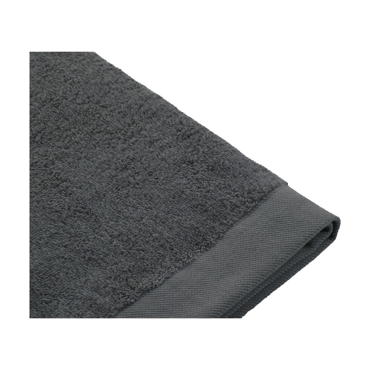 Dark gray Walra cotton bath towels made of soft absorbent cotton with a durable border edge