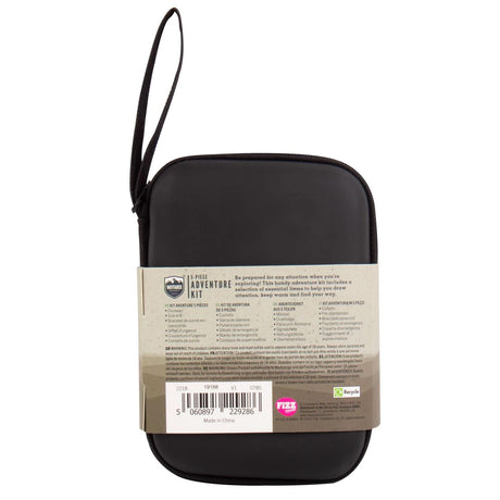 CLICKK Home Store black compact outdoor survival kit case with wrist strap and informational label