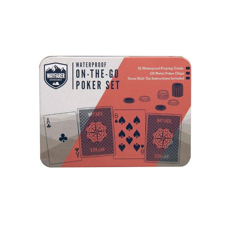 Waterproof poker set by CLICKK Home Store with 52 waterproof playing cards and 120 metal poker chips
