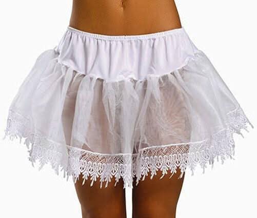 White lace teardrop petticoat skirt from Womens Fancy Dress with delicate lace trim detailing