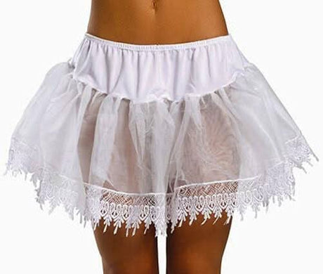 White lace teardrop petticoat skirt from Womens Fancy Dress with delicate lace trim detailing