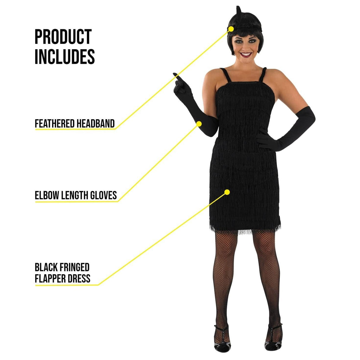 Womens Fancy Dress 2400-400L Women's 1920's Roaring Flapper Costume - L
