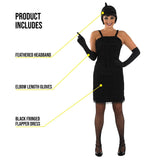 Womens Fancy Dress 2400-400L Women's 1920's Roaring Flapper Costume - L