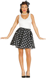 Womens Fancy Dress 84509 Women's 1950s Black Polka Dot Rock & Roll Costume - UK 14-16