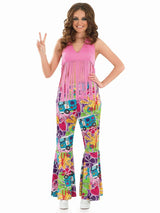 Womens Fancy Dress 3337-6XXL Women's Fringed Hippie Top Neon Pink - XXL