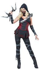 Fancy Dress 01357L Women's Sexy Ninja Black Assassin Warrior