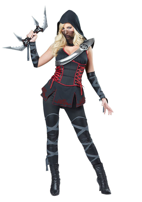 Fancy Dress 01357L Women's Sexy Ninja Black Assassin Warrior