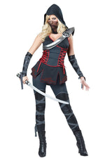 Fancy Dress Women's Sexy Ninja Black Assassin Warrior