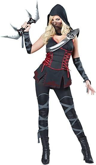 Fancy Dress 01357M Women's Sexy Ninja Black Assassin Warrior