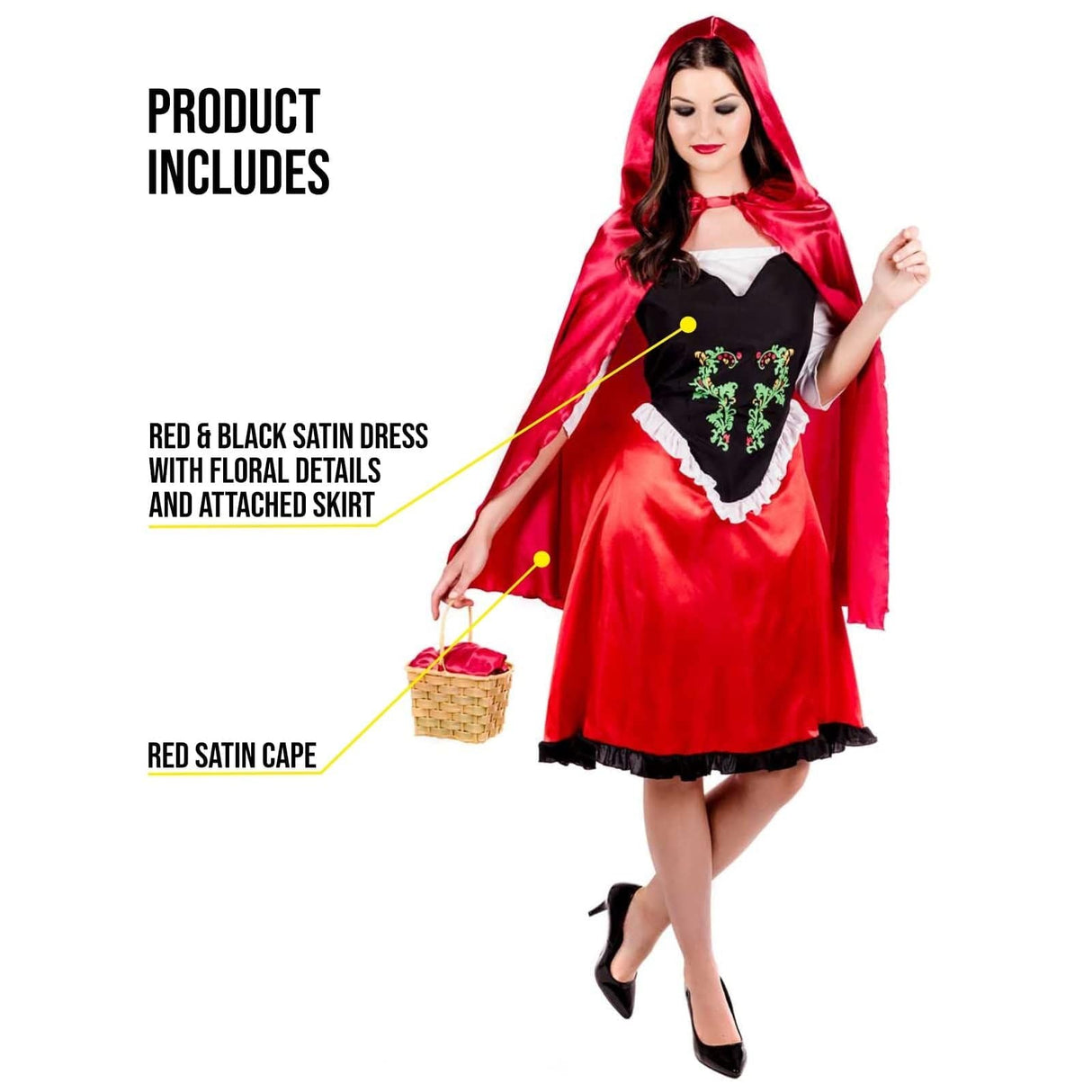 Womens Fancy Dress 4500-200S Women's Traditional Red Riding Hood Ladies Costume
