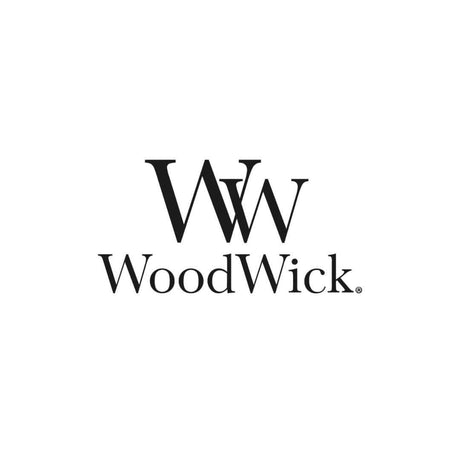 WoodWick Ellipse candle logo displaying the stylized WW and WoodWick text in black