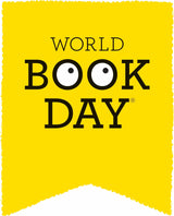 Yellow banner with black text reading World Book Day for book celebration event