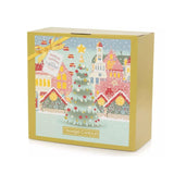 Yankee Candle advent calendar with festive holiday village and decorated Christmas tree design