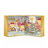 Yankee Candle advent calendar with festive holiday village and Christmas tree design
