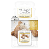 Yankee Candle car air freshener Soft Blanket scent with teddy bear image in clear jar packaging